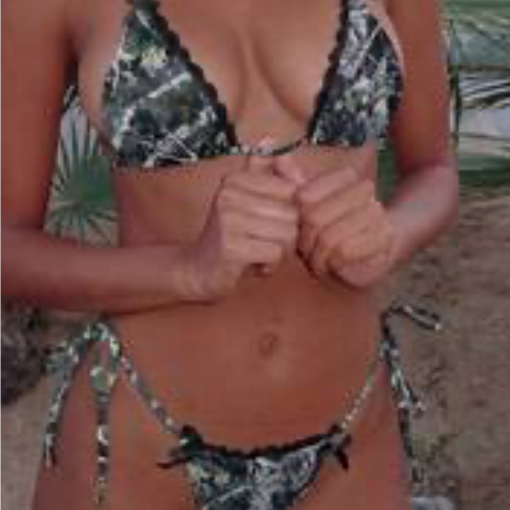 Women’s Green Camouflage Triangle Bikini